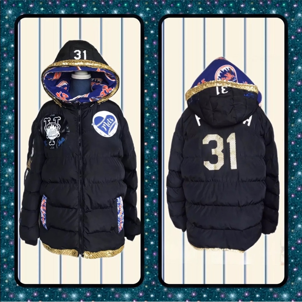 NY METS Double-hooded insulated  coat-MIKE PIAZZA